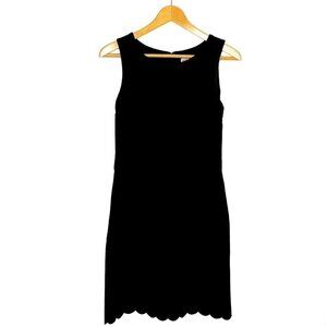 Merona Little Black Dress Womens size XS Sleeveless Knee Length Scalloped Hem